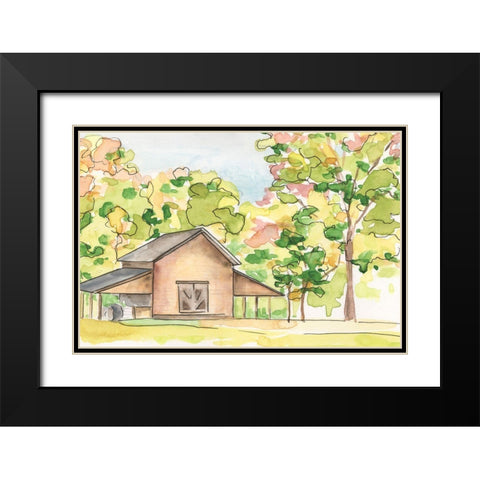 Barn Vista IV Black Modern Wood Framed Art Print with Double Matting by Moore, Regina