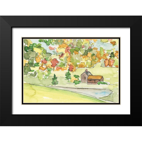 Barn Vista V Black Modern Wood Framed Art Print with Double Matting by Moore, Regina