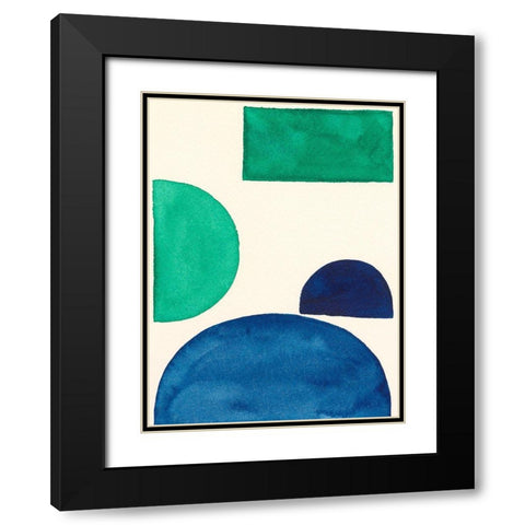 Elementary Shapes I Black Modern Wood Framed Art Print with Double Matting by Moore, Regina