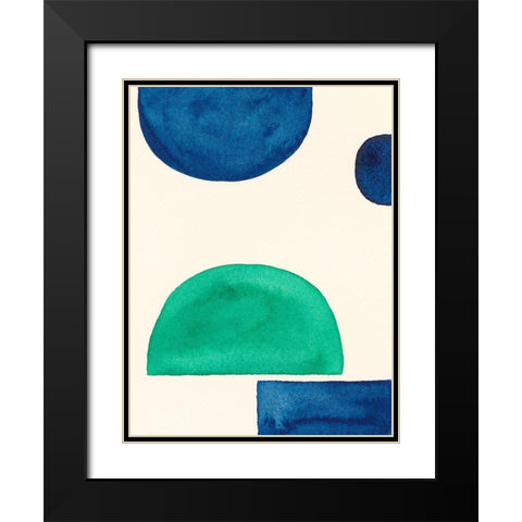 Elementary Shapes IV Black Modern Wood Framed Art Print with Double Matting by Moore, Regina