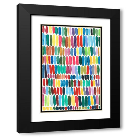 Rainbow Marks I Black Modern Wood Framed Art Print with Double Matting by Moore, Regina