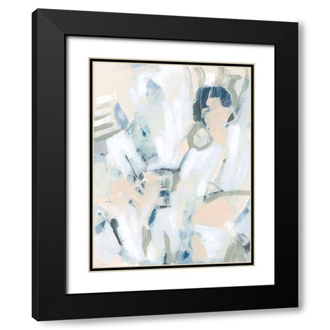 Blue Notes I Black Modern Wood Framed Art Print with Double Matting by Vess, June Erica