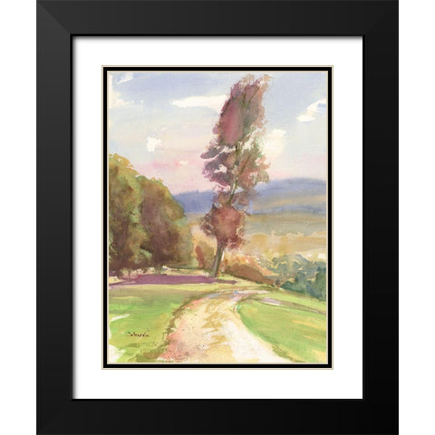 Vermont Vista III Black Modern Wood Framed Art Print with Double Matting by Calcasola, Stephen