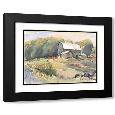 Shaker Farm Somers Connecticut Black Modern Wood Framed Art Print with Double Matting by Calcasola, Stephen