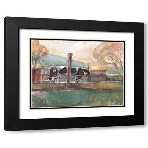 Happy Hour Black Modern Wood Framed Art Print with Double Matting by Calcasola, Stephen