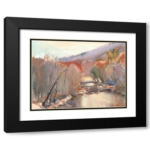 Westfield River Black Modern Wood Framed Art Print with Double Matting by Calcasola, Stephen