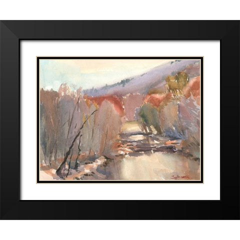 Westfield River Black Modern Wood Framed Art Print with Double Matting by Calcasola, Stephen