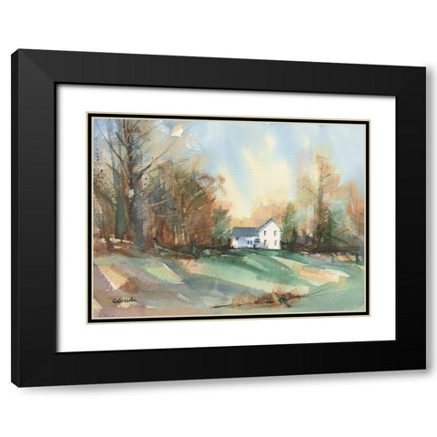 Back Road Bungalow Black Modern Wood Framed Art Print with Double Matting by Calcasola, Stephen