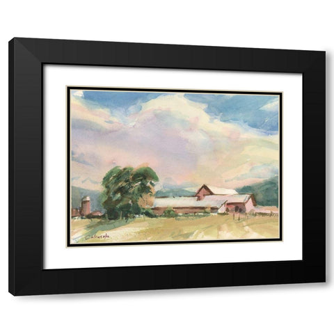 Elm Knoll Farm Black Modern Wood Framed Art Print with Double Matting by Calcasola, Stephen