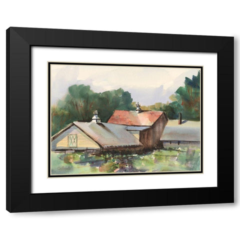 Shaker Barns Black Modern Wood Framed Art Print with Double Matting by Calcasola, Stephen
