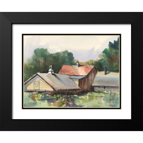 Shaker Barns Black Modern Wood Framed Art Print with Double Matting by Calcasola, Stephen