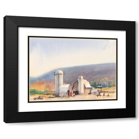 Farm in Ithaca NY Black Modern Wood Framed Art Print with Double Matting by Calcasola, Stephen