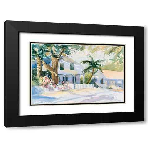 Bermuda Watercolor Black Modern Wood Framed Art Print with Double Matting by Calcasola, Stephen