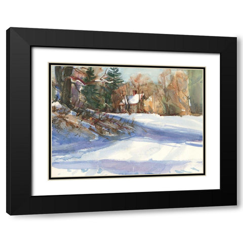 Snow Shadows Black Modern Wood Framed Art Print with Double Matting by Calcasola, Stephen