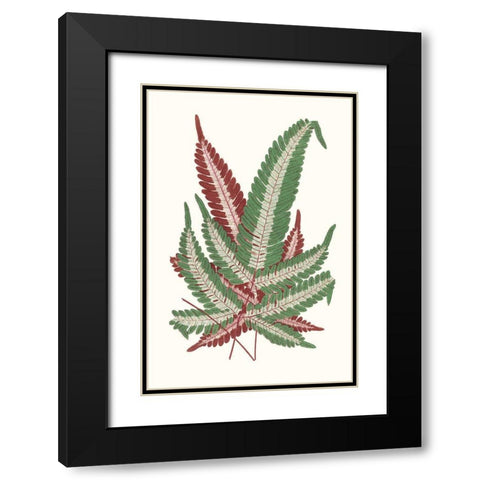 Collected Leaves IV Black Modern Wood Framed Art Print with Double Matting by Vision Studio