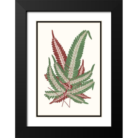 Collected Leaves IV Black Modern Wood Framed Art Print with Double Matting by Vision Studio