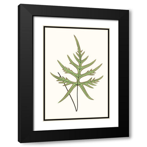 Collected Leaves VIII Black Modern Wood Framed Art Print with Double Matting by Vision Studio