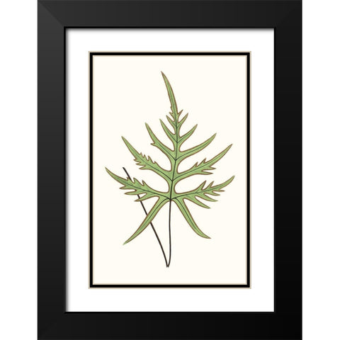 Collected Leaves VIII Black Modern Wood Framed Art Print with Double Matting by Vision Studio