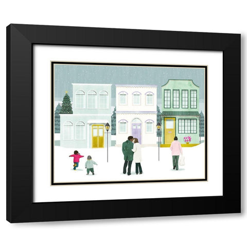 Little Town I Black Modern Wood Framed Art Print with Double Matting by Popp, Grace