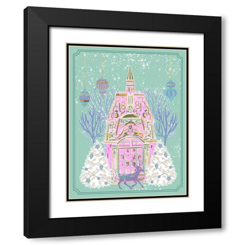 Winter Holidays I Black Modern Wood Framed Art Print with Double Matting by Wang, Melissa