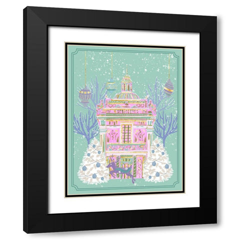 Winter Holidays II Black Modern Wood Framed Art Print with Double Matting by Wang, Melissa