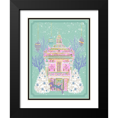 Winter Holidays II Black Modern Wood Framed Art Print with Double Matting by Wang, Melissa