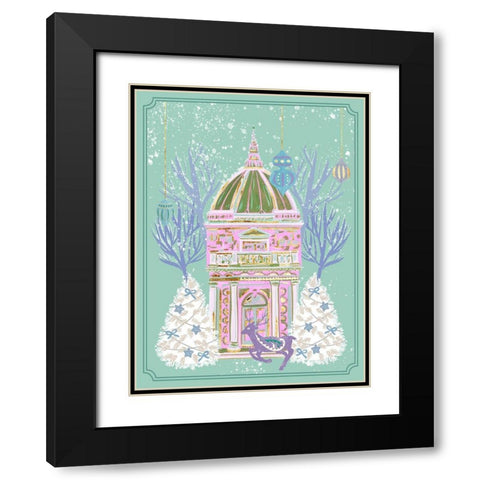 Winter Holidays IV Black Modern Wood Framed Art Print with Double Matting by Wang, Melissa
