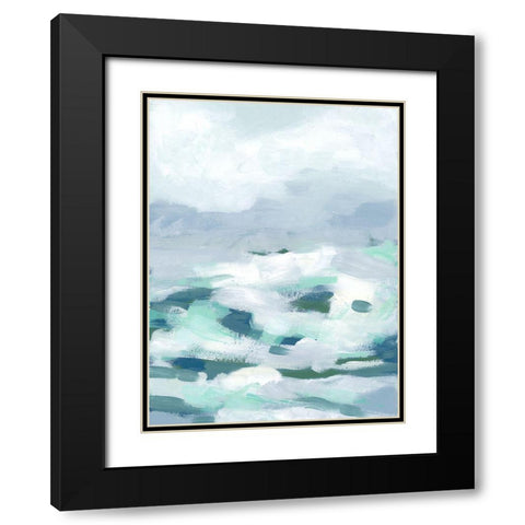 Seafoam Surf I Black Modern Wood Framed Art Print with Double Matting by Vess, June Erica