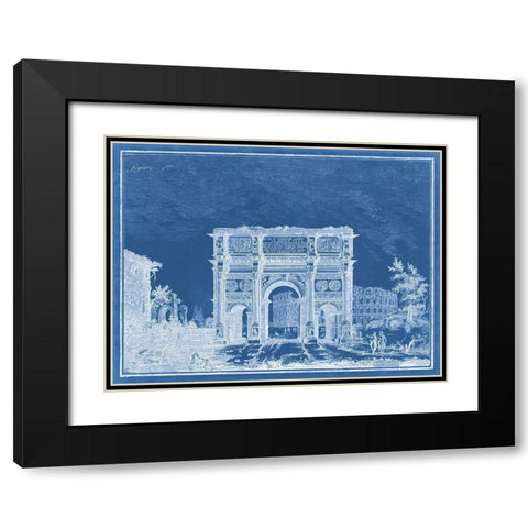 Indigo Antiquities I Black Modern Wood Framed Art Print with Double Matting by Vision Studio