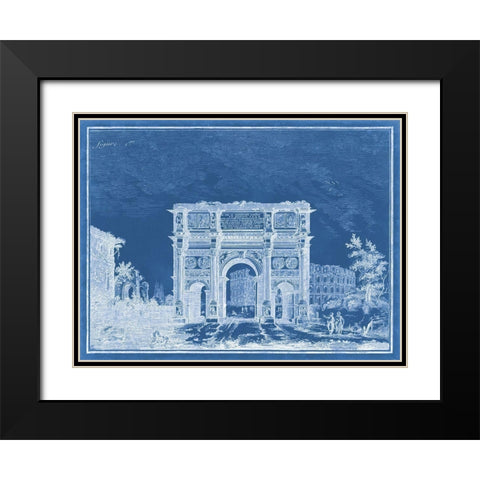 Indigo Antiquities I Black Modern Wood Framed Art Print with Double Matting by Vision Studio