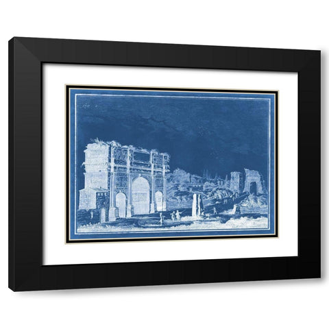 Indigo Antiquities II Black Modern Wood Framed Art Print with Double Matting by Vision Studio