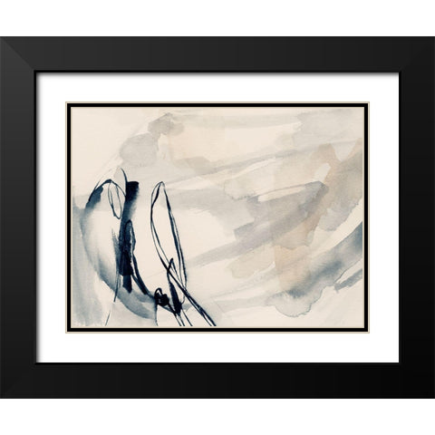 Intuitive Indigo Markings I Black Modern Wood Framed Art Print with Double Matting by Barnes, Victoria