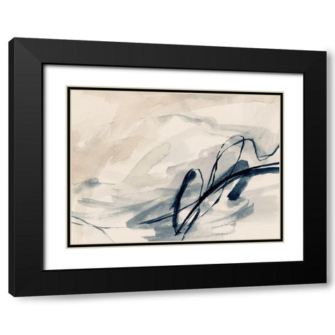 Intuitive Indigo Markings II Black Modern Wood Framed Art Print with Double Matting by Barnes, Victoria