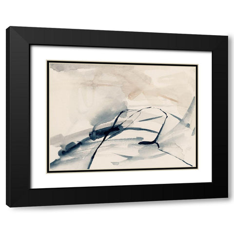 Intuitive Indigo Markings III Black Modern Wood Framed Art Print with Double Matting by Barnes, Victoria