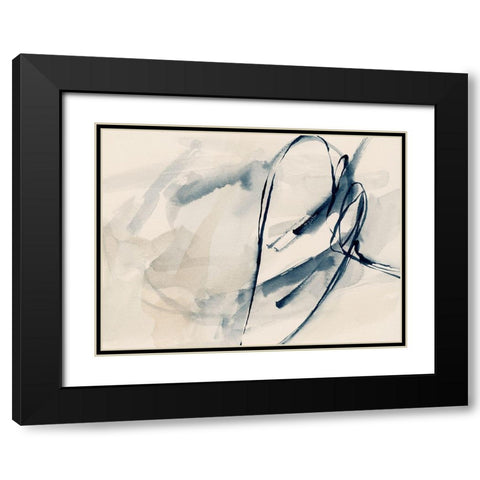 Intuitive Indigo Markings IV Black Modern Wood Framed Art Print with Double Matting by Barnes, Victoria