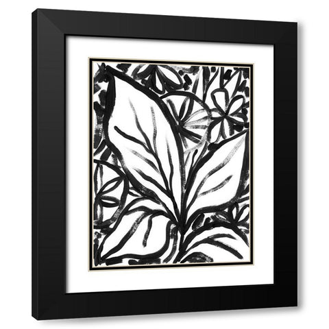 Sumi Garden III Black Modern Wood Framed Art Print with Double Matting by Vess, June Erica