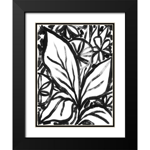 Sumi Garden III Black Modern Wood Framed Art Print with Double Matting by Vess, June Erica