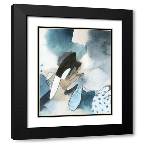 Layered Cascade II Black Modern Wood Framed Art Print with Double Matting by Popp, Grace