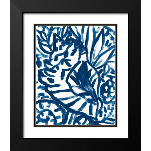 Brushy Beach Batik I Black Modern Wood Framed Art Print with Double Matting by Vess, June Erica