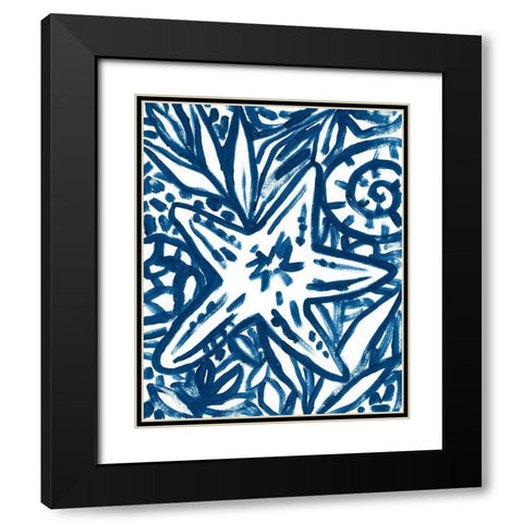 Brushy Beach Batik III Black Modern Wood Framed Art Print with Double Matting by Vess, June Erica