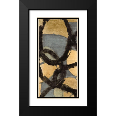 Gilded Links I Black Modern Wood Framed Art Print with Double Matting by Goldberger, Jennifer