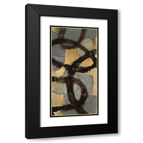 Gilded Links II Black Modern Wood Framed Art Print with Double Matting by Goldberger, Jennifer