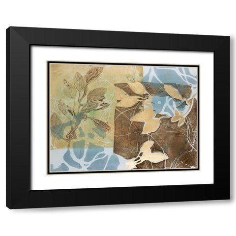 Embellished Leaf Inclusion II Black Modern Wood Framed Art Print with Double Matting by Goldberger, Jennifer