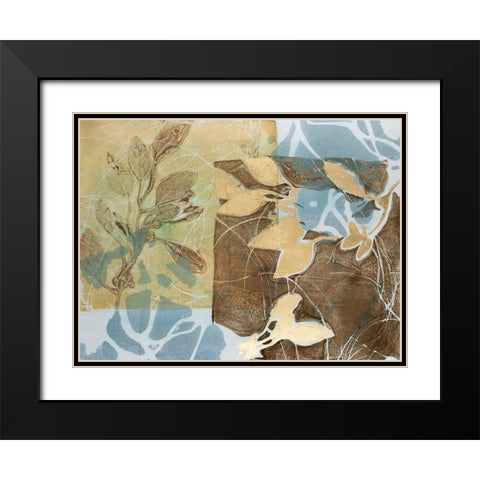 Embellished Leaf Inclusion II Black Modern Wood Framed Art Print with Double Matting by Goldberger, Jennifer