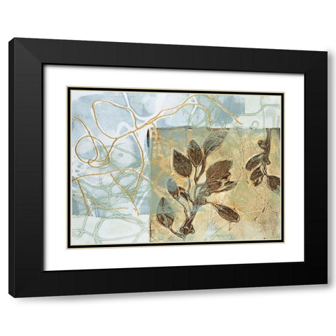 Embellished Leaf Inclusion VI Black Modern Wood Framed Art Print with Double Matting by Goldberger, Jennifer