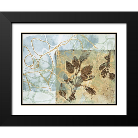 Embellished Leaf Inclusion VI Black Modern Wood Framed Art Print with Double Matting by Goldberger, Jennifer