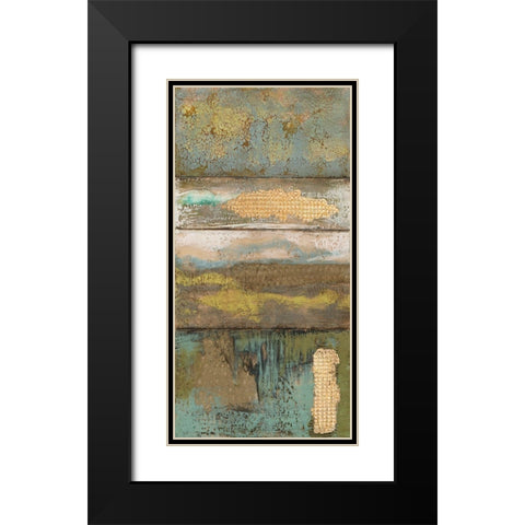 Embellished Segmented Textures II Black Modern Wood Framed Art Print with Double Matting by Goldberger, Jennifer