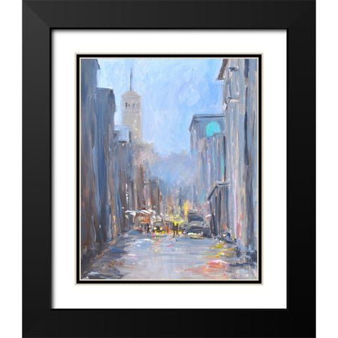 City View Black Modern Wood Framed Art Print with Double Matting by Stevens, Allayn