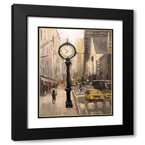 City Time Black Modern Wood Framed Art Print with Double Matting by Stevens, Allayn