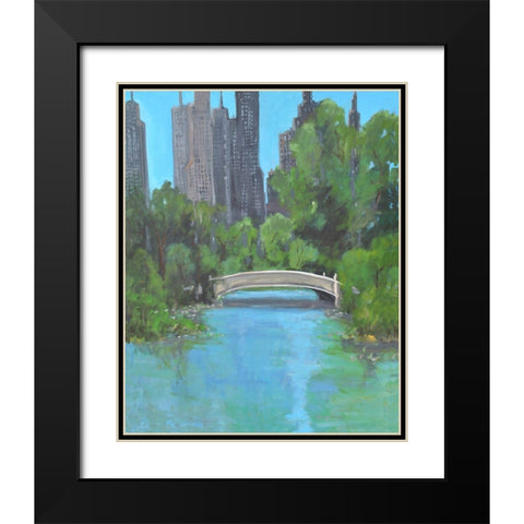City Park Black Modern Wood Framed Art Print with Double Matting by Stevens, Allayn